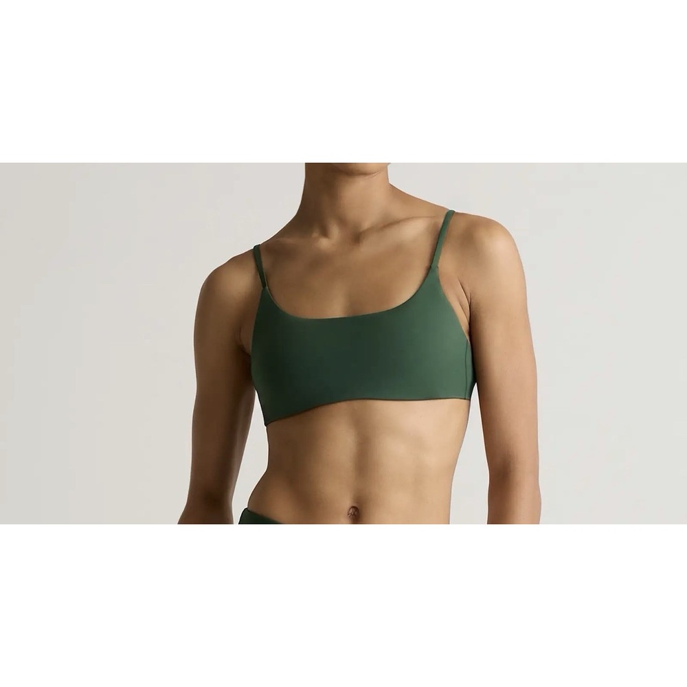 NWT Quince Palm Green Italian Scoop Neck Bikini Top Small